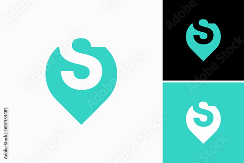 s with pin local logo vector premium template