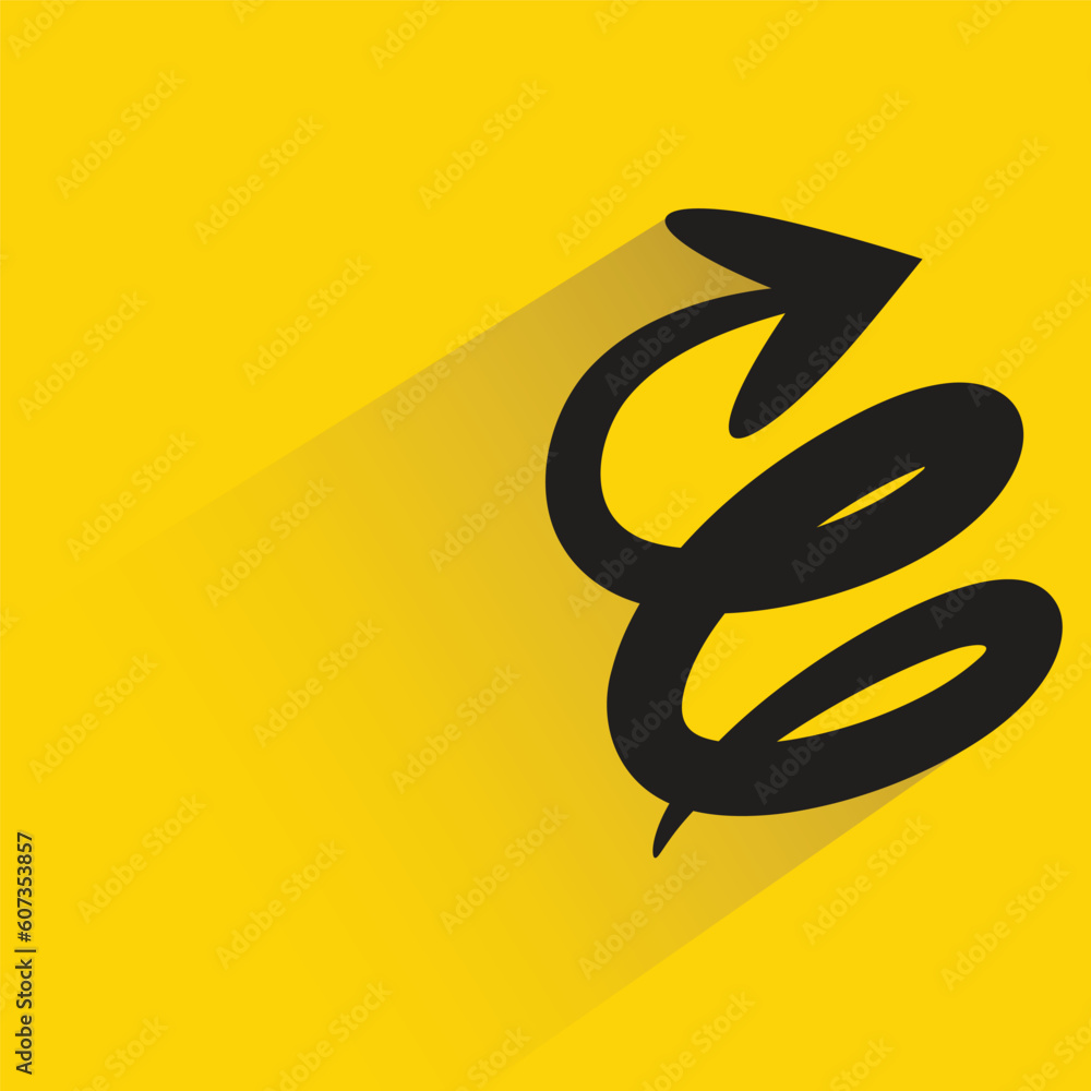 doodle arrow with shadow on yellow background doodle arrow with shadow on yellow background