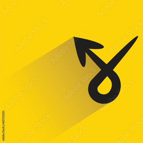 turn up arrow symbol on yellow background