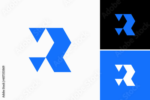 r geometric shape logo vector premium template