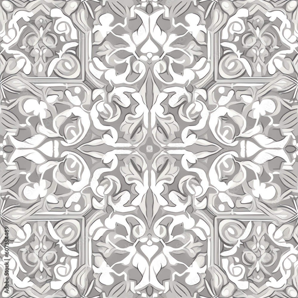 Generative AI Traditional Italian ceramic ornate in neutral beige and grey colors, hand drawn seamless vector pattern Generative AI Traditional Italian ceramic ornate in neutral beige and grey colors, hand drawn seamless vector pattern