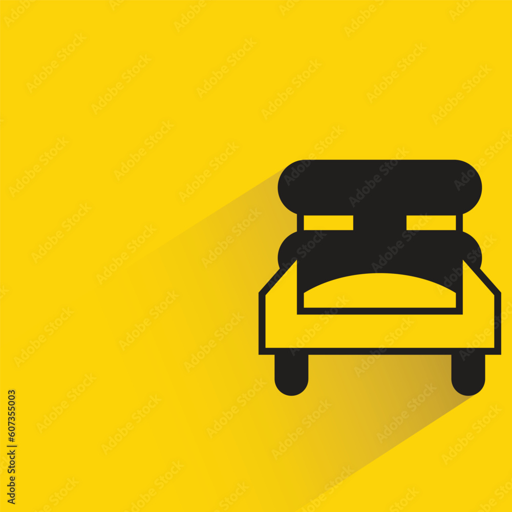 doodle sofa with shadow on yellow background doodle sofa with shadow on yellow background