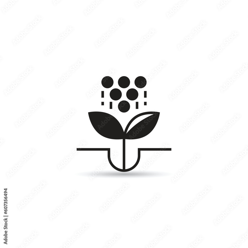 sprout and fertilizer icon on white background sprout and fertilizer icon on white background