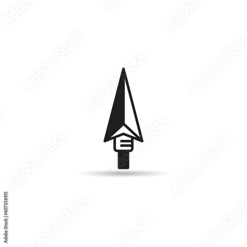 Canvas Print spearhead icon on white background