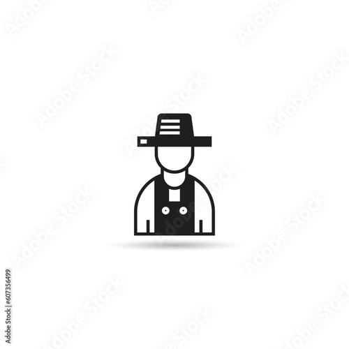 farmer icon on white background