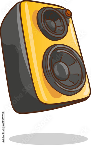 Music speaker icon. Cartoon illustration of music speaker vector icon for web