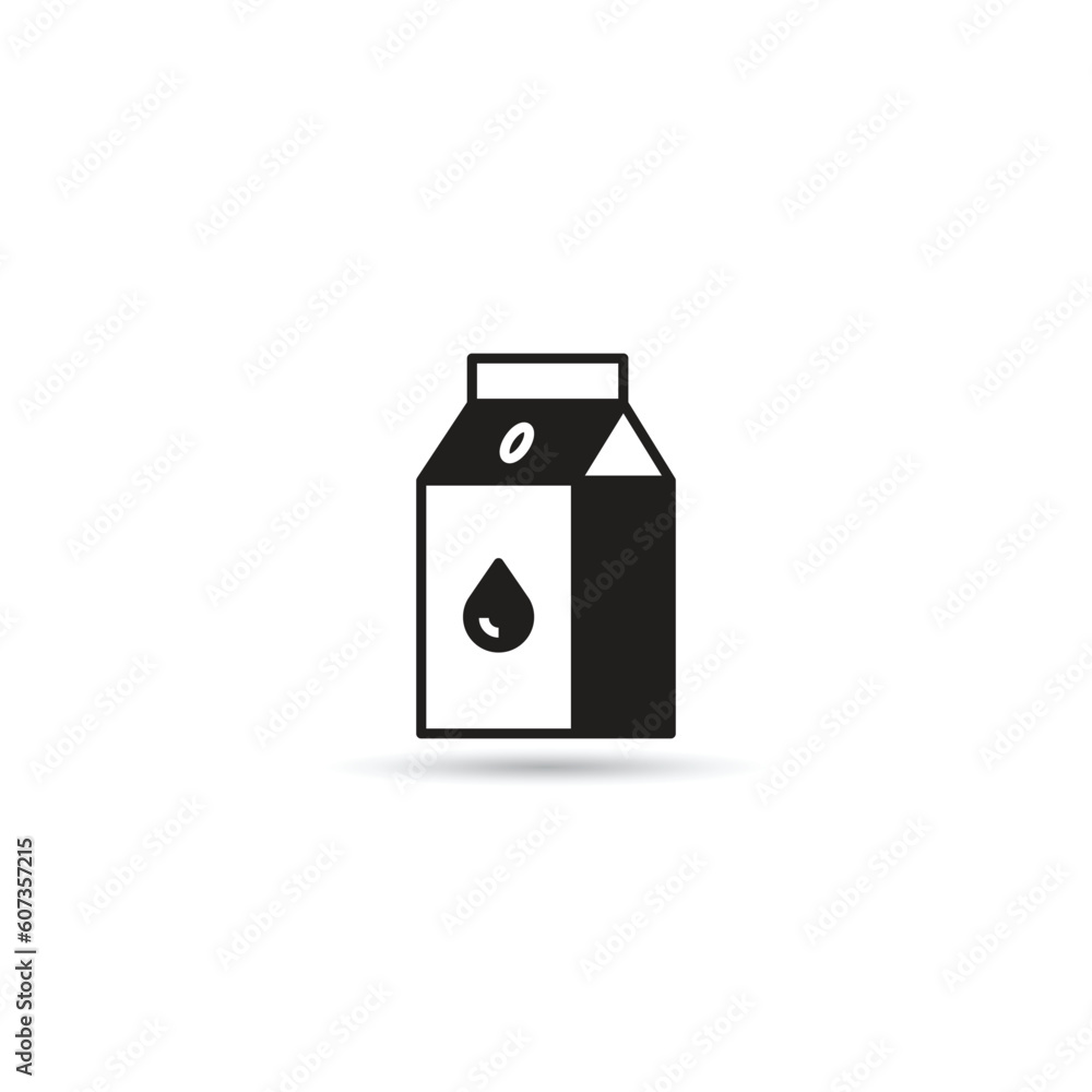 milk box icon on white background milk box icon on white background