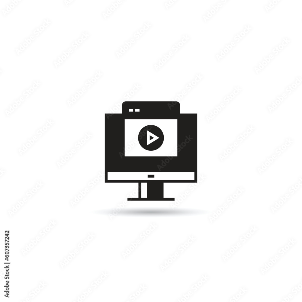 online video icon on white background online video icon on white background