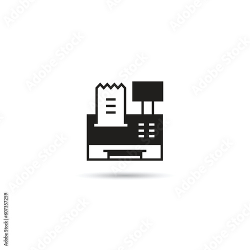cashier machine icon on white background