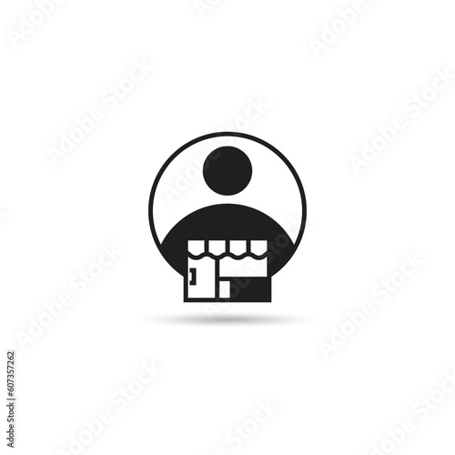 shop owner icon on white background