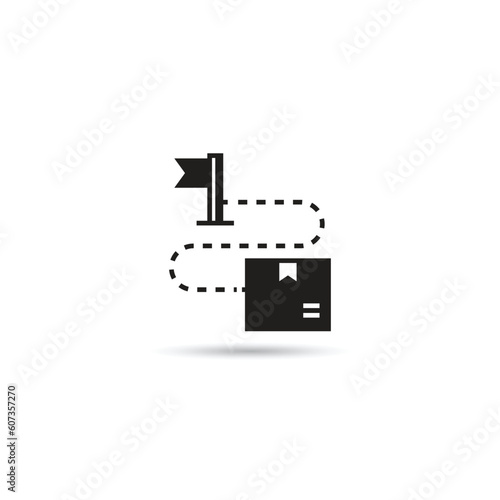 last mile delivery icon on white background