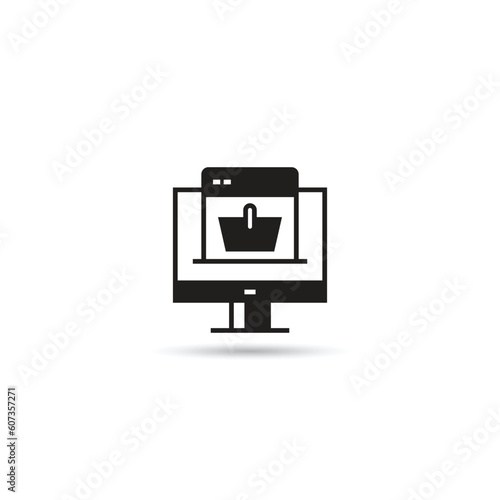 online e commerce icon on white background