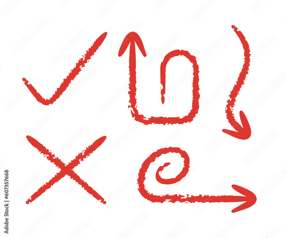 red sketch arrows symbol illustration red sketch arrows symbol illustration