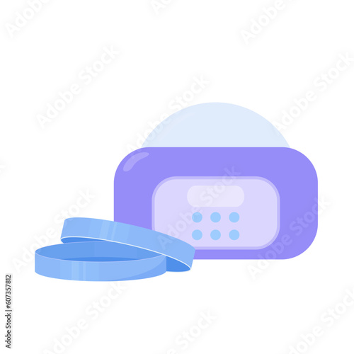Centrifuge laboratory device for blood processing and separation of components. Tubes with samples in the rotor. Tool for protein purification and DNA extraction. Medical concept. Vector illustration.