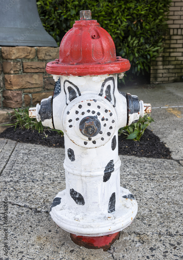Fire hydrant pained as a Dalmatian dog. Fire hydrant pained as a Dalmatian dog.