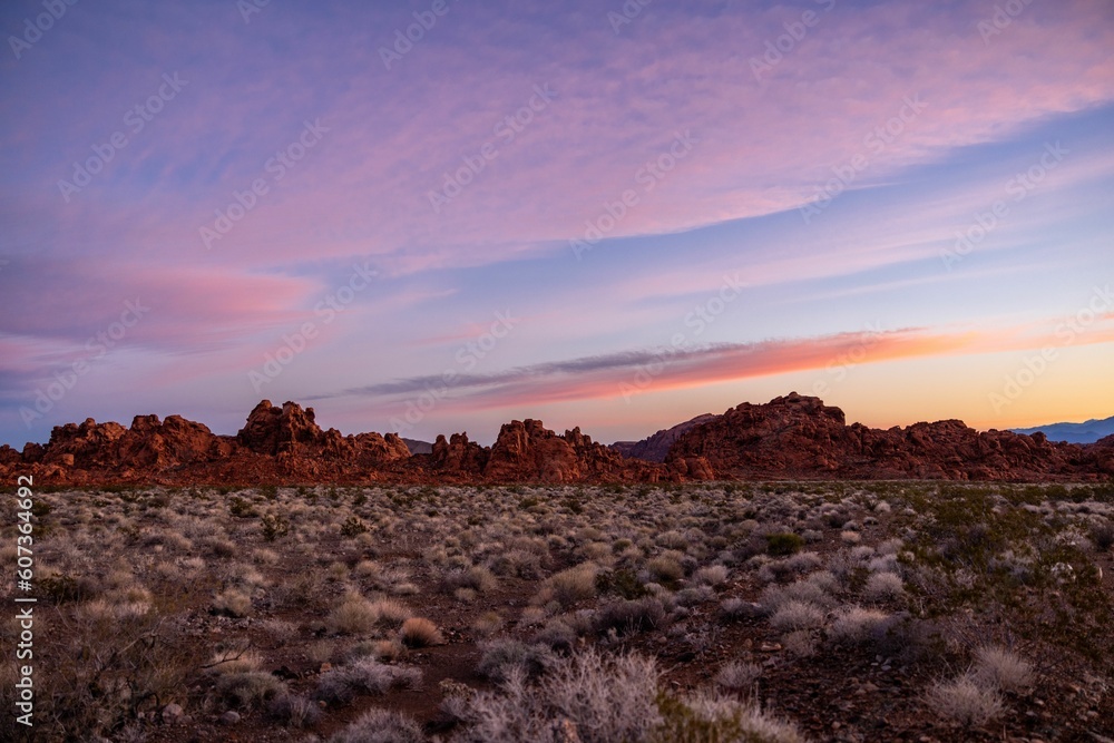 Beautiful calm sunset over the deserted field Beautiful calm sunset over the deserted field
