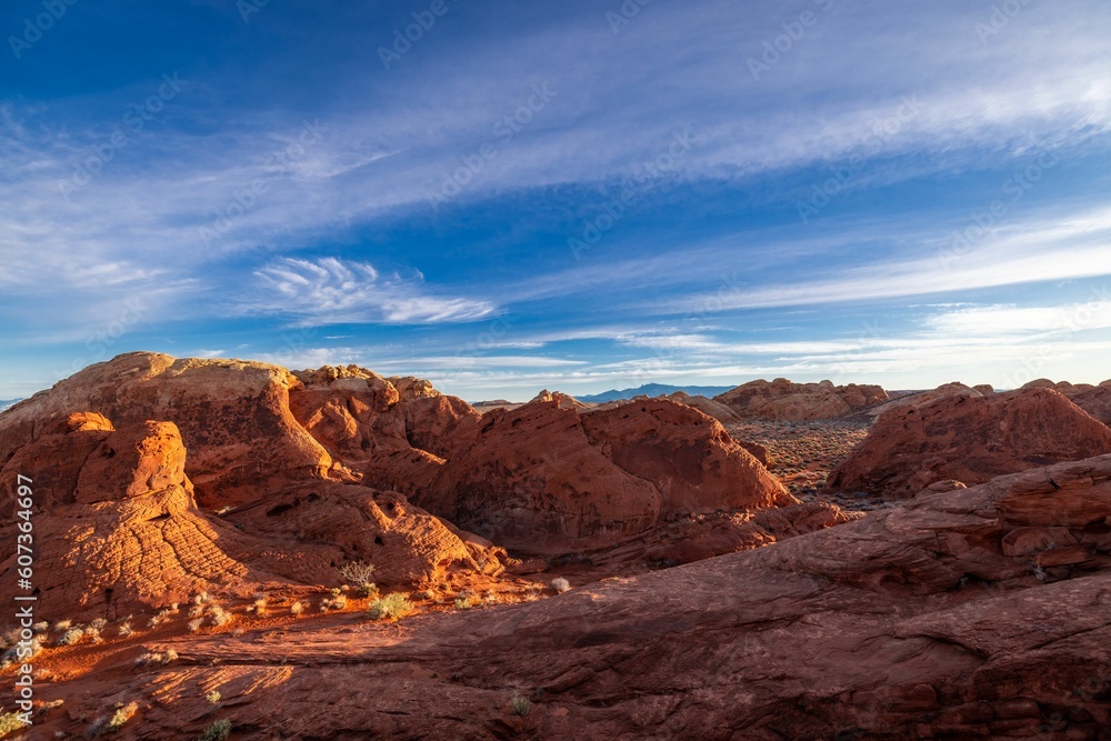 Landscape of a desert at sunrise at Valley of Fire