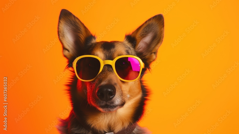 Cool dog with sunglasses Cool dog with sunglasses