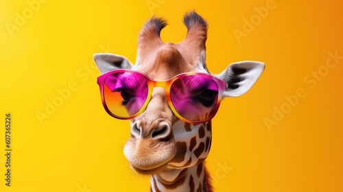 Cool giraffe with sunglasses © ZEKINDIGITAL