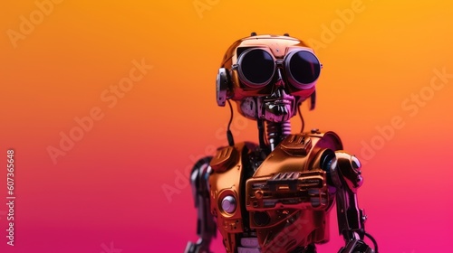Cool robot on colorful background © ZEKINDIGITAL
