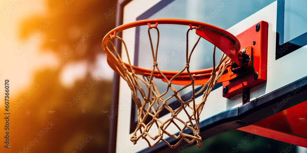 AI Generated. AI Generative. Photo realistic Illustration of basketball game hoop ball. Graphic Art