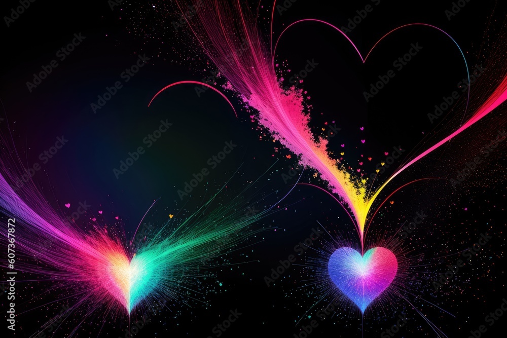 Love Conquers All: A Digital Art Story of Wishes and Heart. Generative ...
