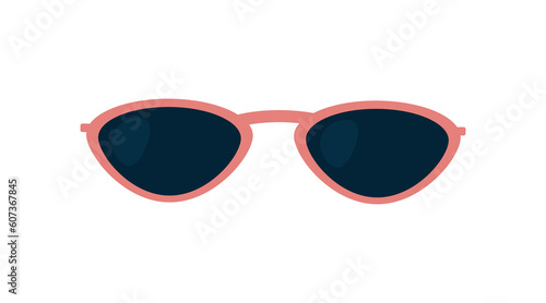 Sunglasses, pink. Sun protection accessory. Flat vector illustration eps 10, isolated on white background.