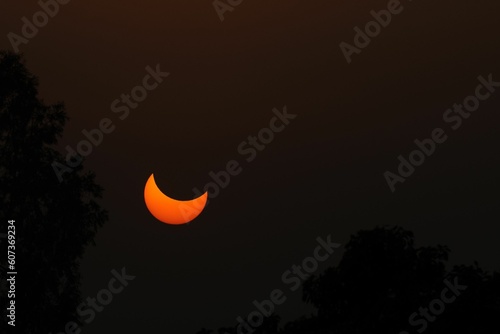 Beautiful view of a partial solar eclipse