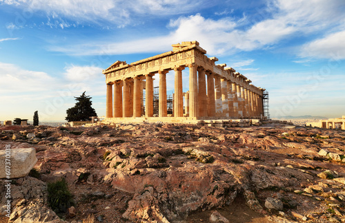 Acropolis with phanteon, Athens, Greece. Nobody