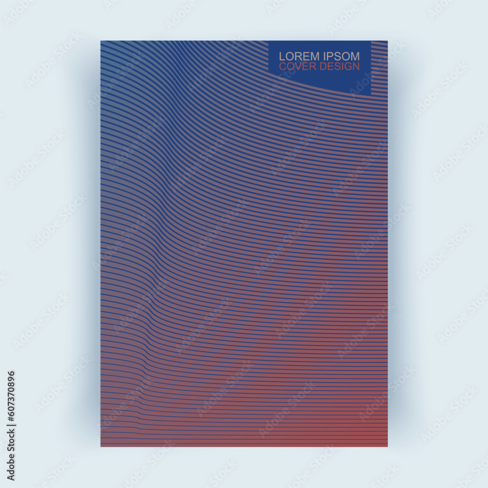 Cover layout, vertical orientation. Cover with abstract lines. Cover layout, vertical orientation. Cover with abstract lines.