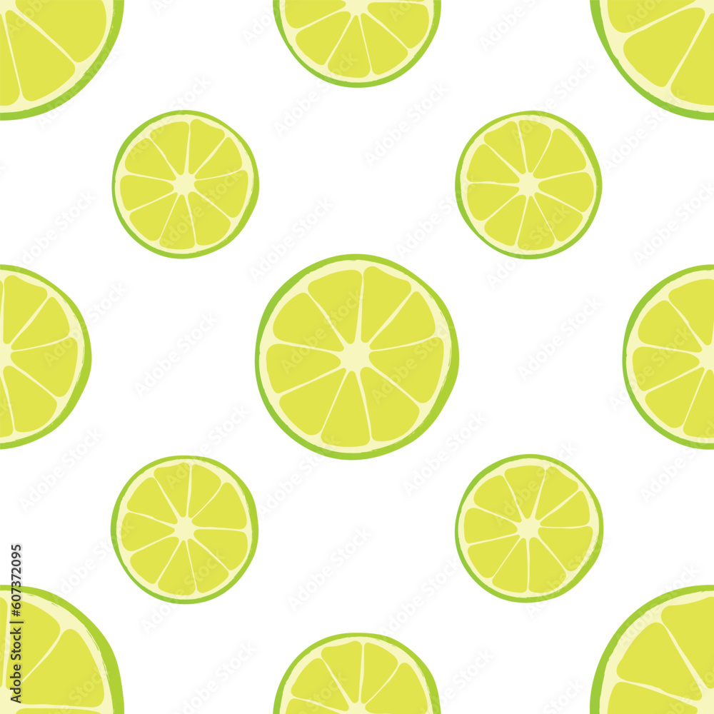 Semaless lime pattern for packages. Lime vector pattern.