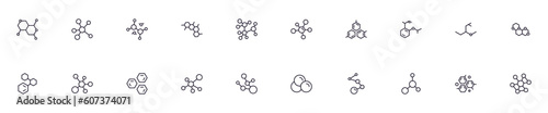 Collection of modern molecule outline icons. Set of modern illustrations for mobile apps, web sites, flyers, banners etc isolated on white background. Premium quality signs.