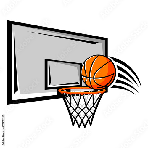 Emblem with basketball symbols. Sport club label or emblem.
