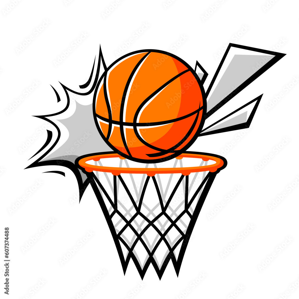 Emblem with basketball symbols. Sport club label or emblem.