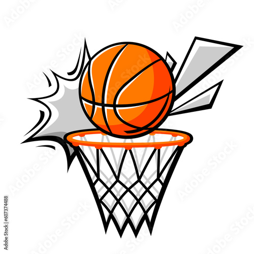Emblem with basketball symbols. Sport club label or emblem.