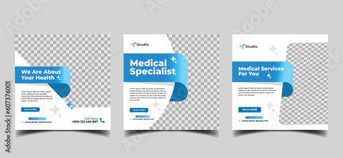 medical specialist & healthcare social media for web banner template 