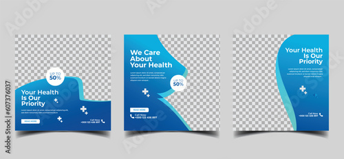 medical specialist & healthcare social media for web banner template 