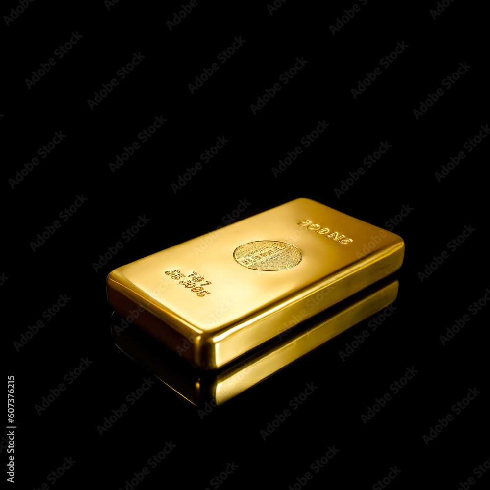 Gold bar with investment concepts.safety or security of wealth.financial economy and strategy.investor asset.generative ai technology Gold bar with investment concepts.safety or security of wealth.financial economy and strategy.investor asset.generative ai technology