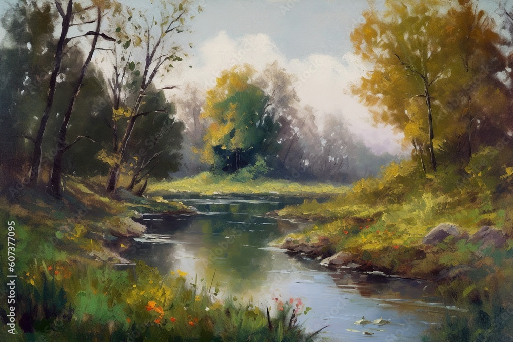 autumn landscape oil -Ai autumn landscape oil -Ai