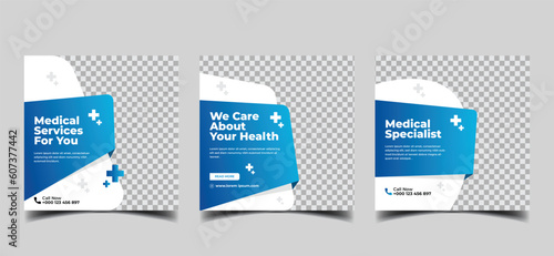 medical specialist & healthcare social media for web banner template 
