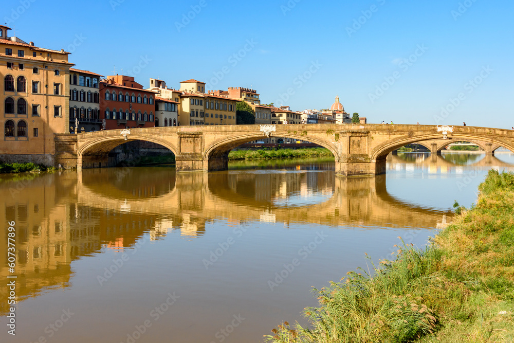 St. Trinity bridge over Arno river, Florence, Italy