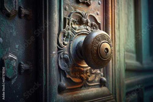 Unveil the enthralling realm of vintage door handles. Generative AI