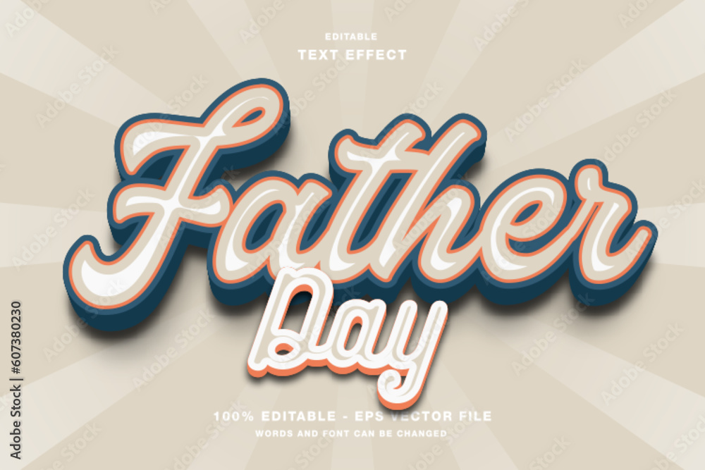 Father Day Retro style editable text effect
