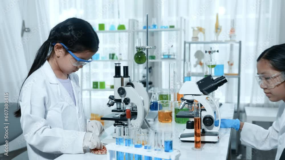 children scientist looking at a microscope children scientist looking at a microscope