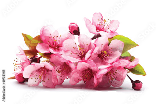 pink magnolia flowers isolated