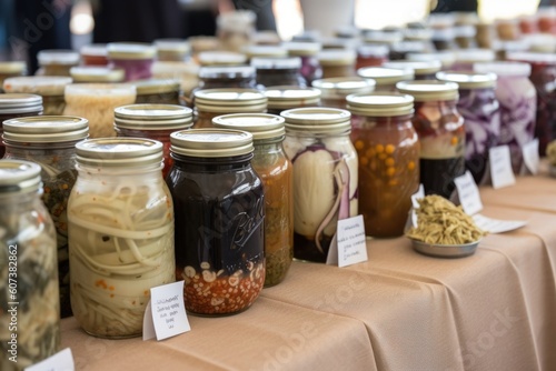 fermented foods festival, showcasing variety of traditional and contemporary fermented foods, created with generative ai