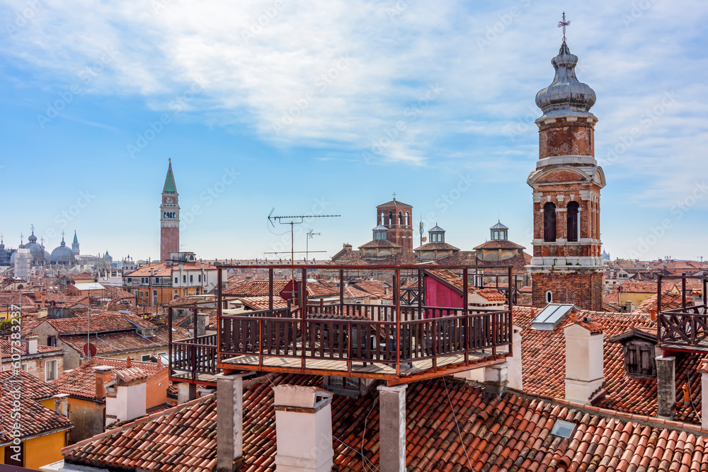 Rooftops and towers of Venice, Italy