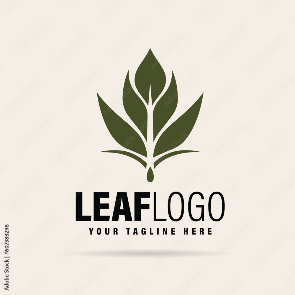 Leaf Logo Design Minimal Modern Leaf Logo Vector Leaf Logo Design Minimal Modern Leaf Logo Vector