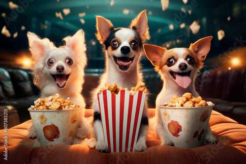 Fotografija Happy and funny Chihuahuas feel like they're at the movies These Chihuahuas are