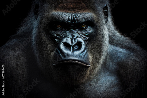 Gorilla portrait close-up. AI Generated © pavlofox